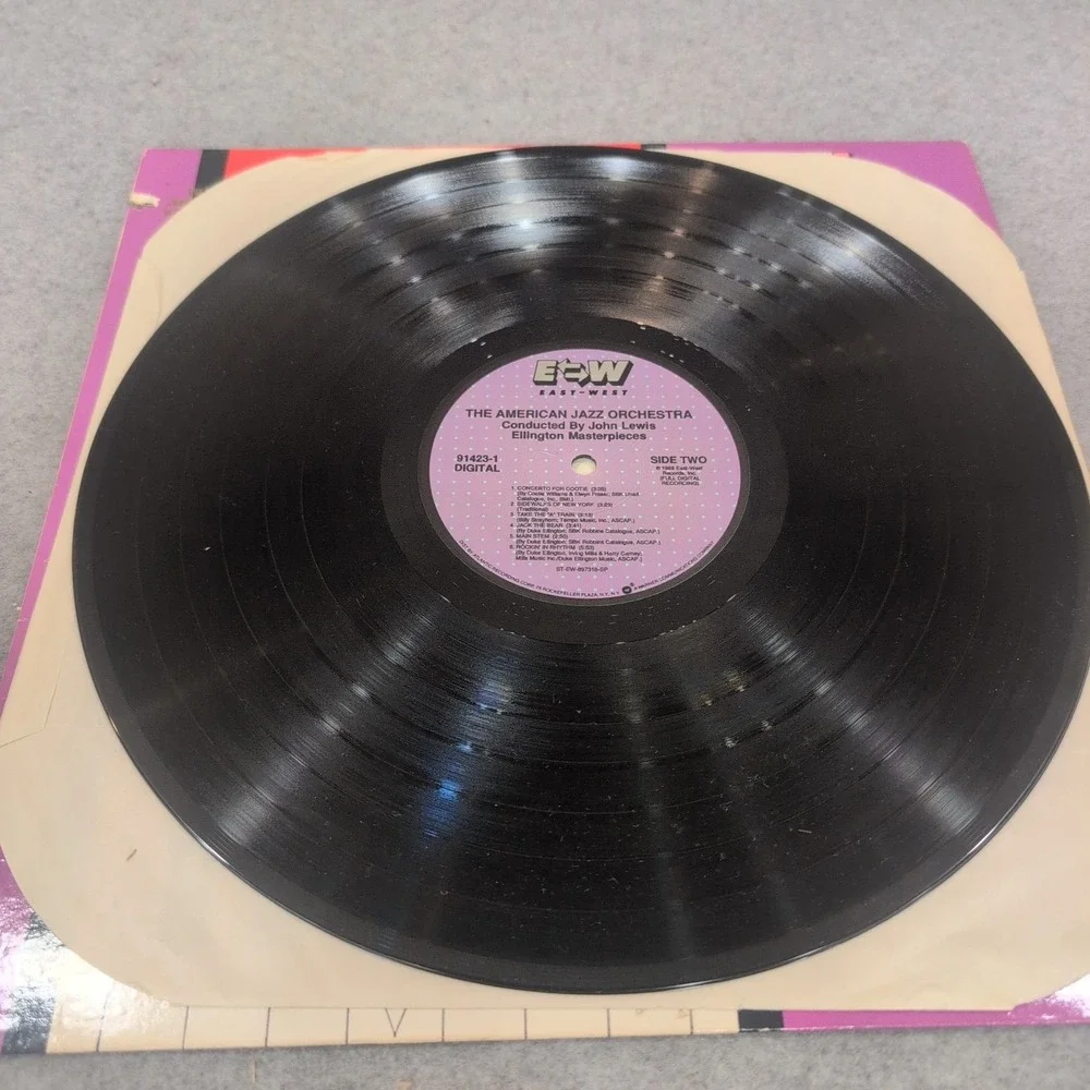 American Jazz Orchestra John Lewis Ellington Masterpieces Vinyl LP 1989 91423-1 - Picture 5 of 5